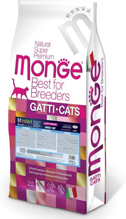 Monge Cat BWild LOW GRAIN Anchovies корм для взрослых кошек с анчоусами