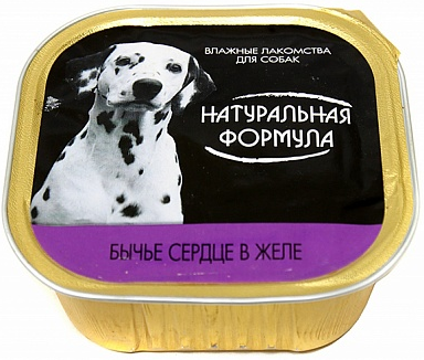 Натуральная Формула влажный корм для собак бычье сердце в желе