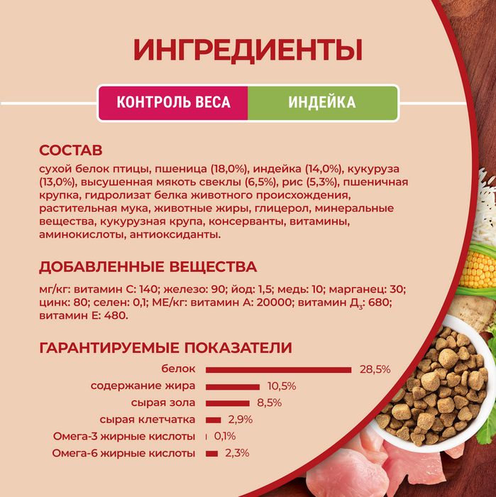 Сухой корм Purina ONE® МИНИ Здоровый вес для собак мелких пород, склонных к набору веса, с высоким содержанием индейки и с рисом