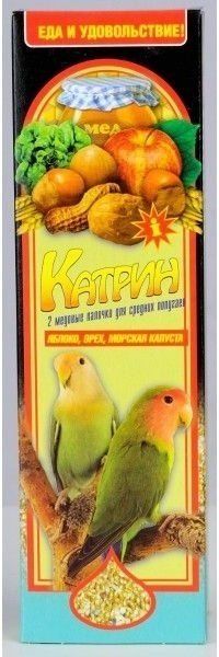Катрин палочки для средних попугаев с морской капустой, яблоком и орехом