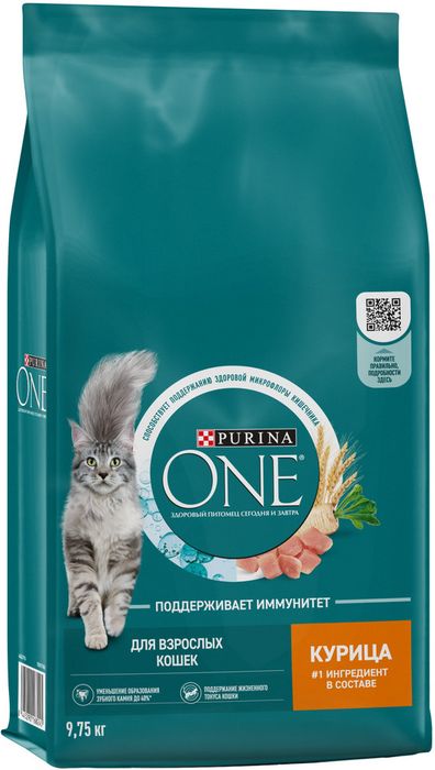 Сухой корм Purina ONE® полнорационный для взрослых кошек, с высоким содержанием курицы