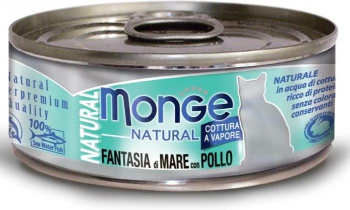 Monge Cat Natural влажный корм для кошек с морепродуктами и курицей
