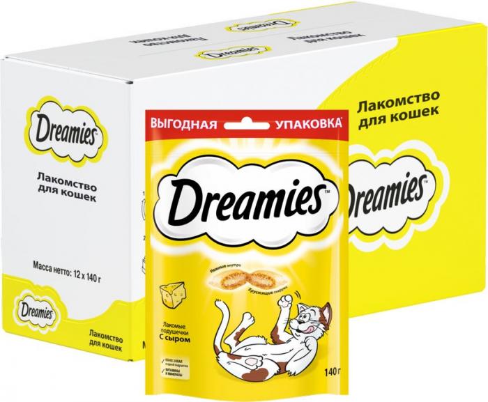 Dreamies лакомство для кошек подушечки с сыром