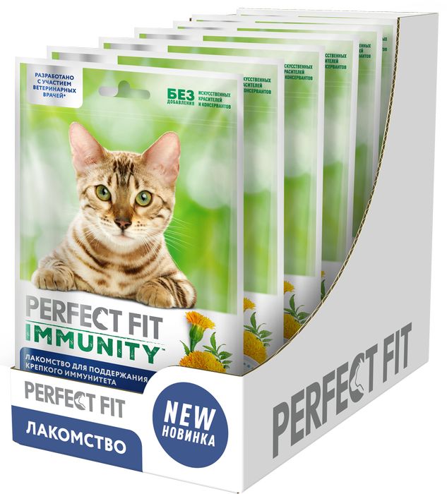 Perfect Fit Immunity лакомство для кошек, для иммунитета, курица и экстракт бархатцев